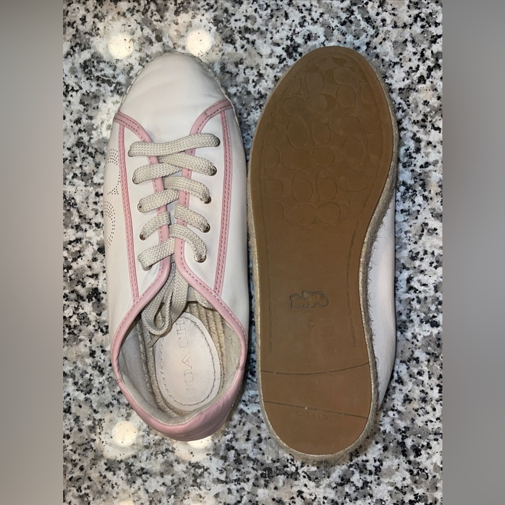 Coach  Shoes Blue Leather Color Beige/Pink  Size 6 B - Picture 6 of 8